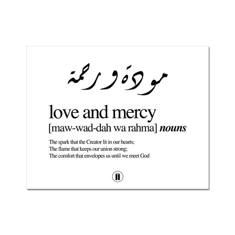 Love and Mercy Hahnemühle German Etching Print
